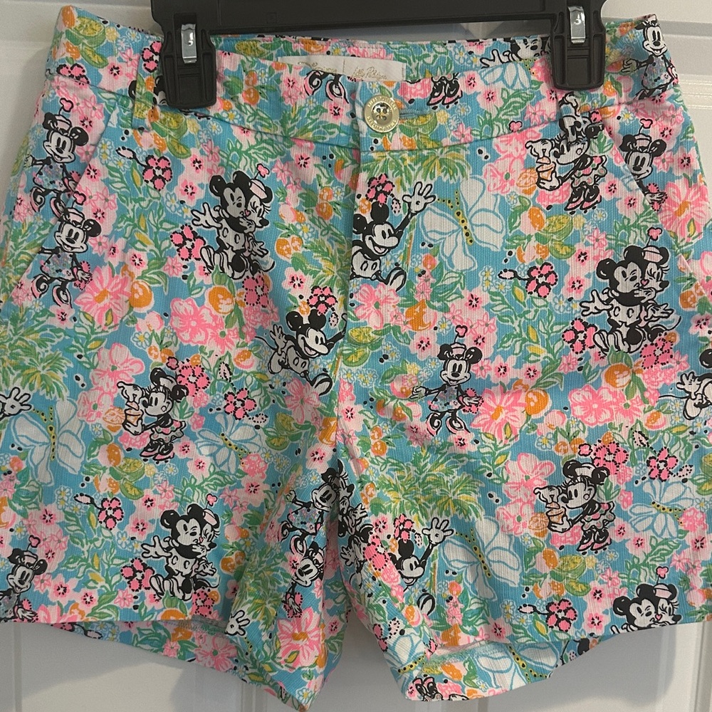 Lilly Pulitzer/Disney Collaboration.  Blue Floral Print Shorts. Size 0